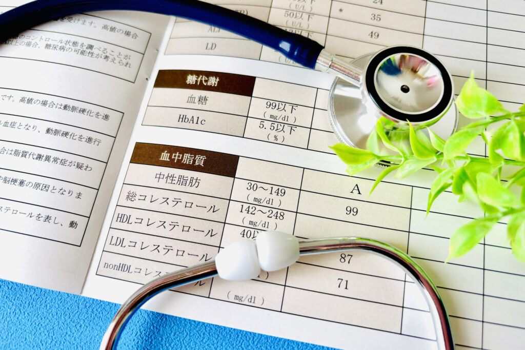 健康診断の血液検査結果表のイメージ