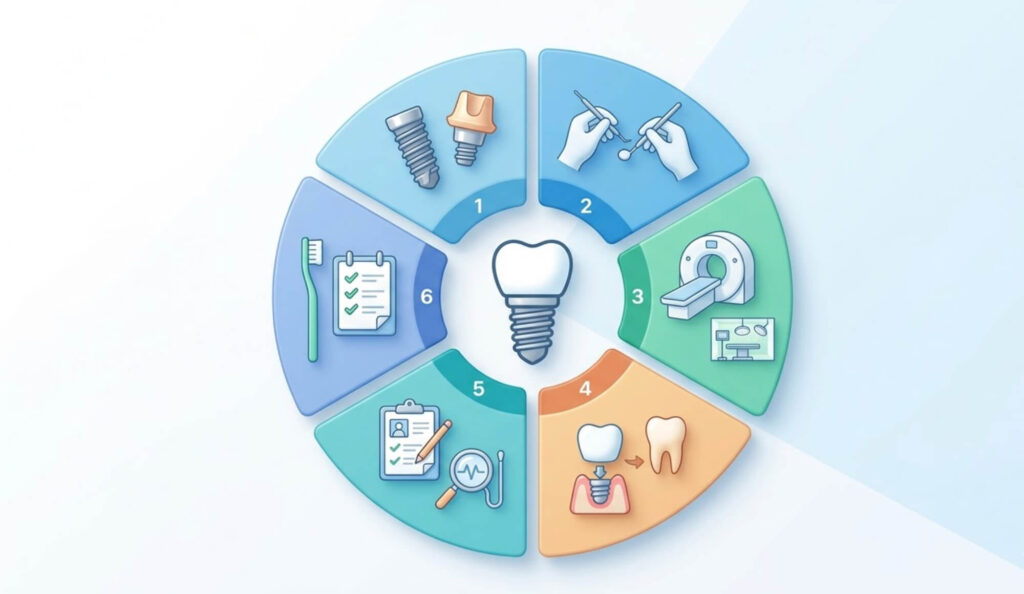 インプラント費用の構成を分かりやすく示した図