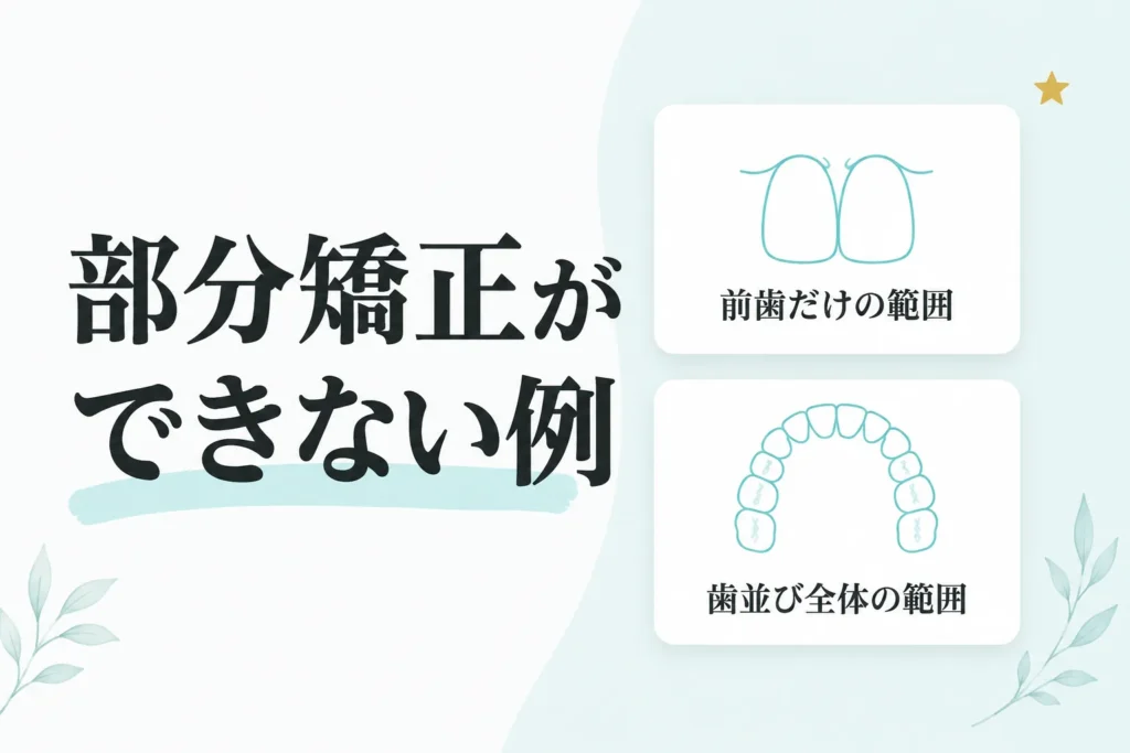 部分矯正ができない例を解説する記事のサムネイル